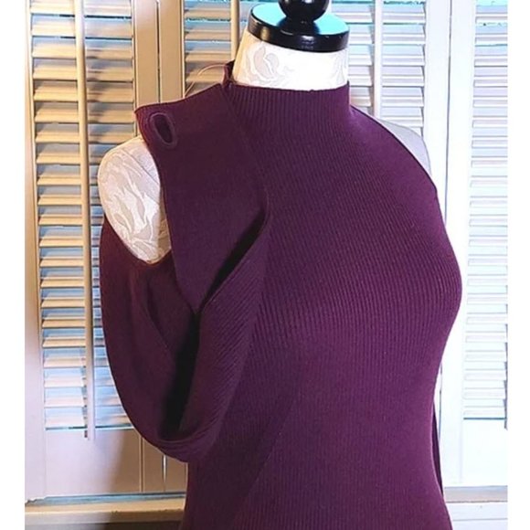 SWEATY BETTY Oxblood RA Knit High/Low Dress M - Picture 6 of 11